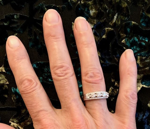 Customer photo review of 5-Stone CZ Eternity Ring in Sterling Silver