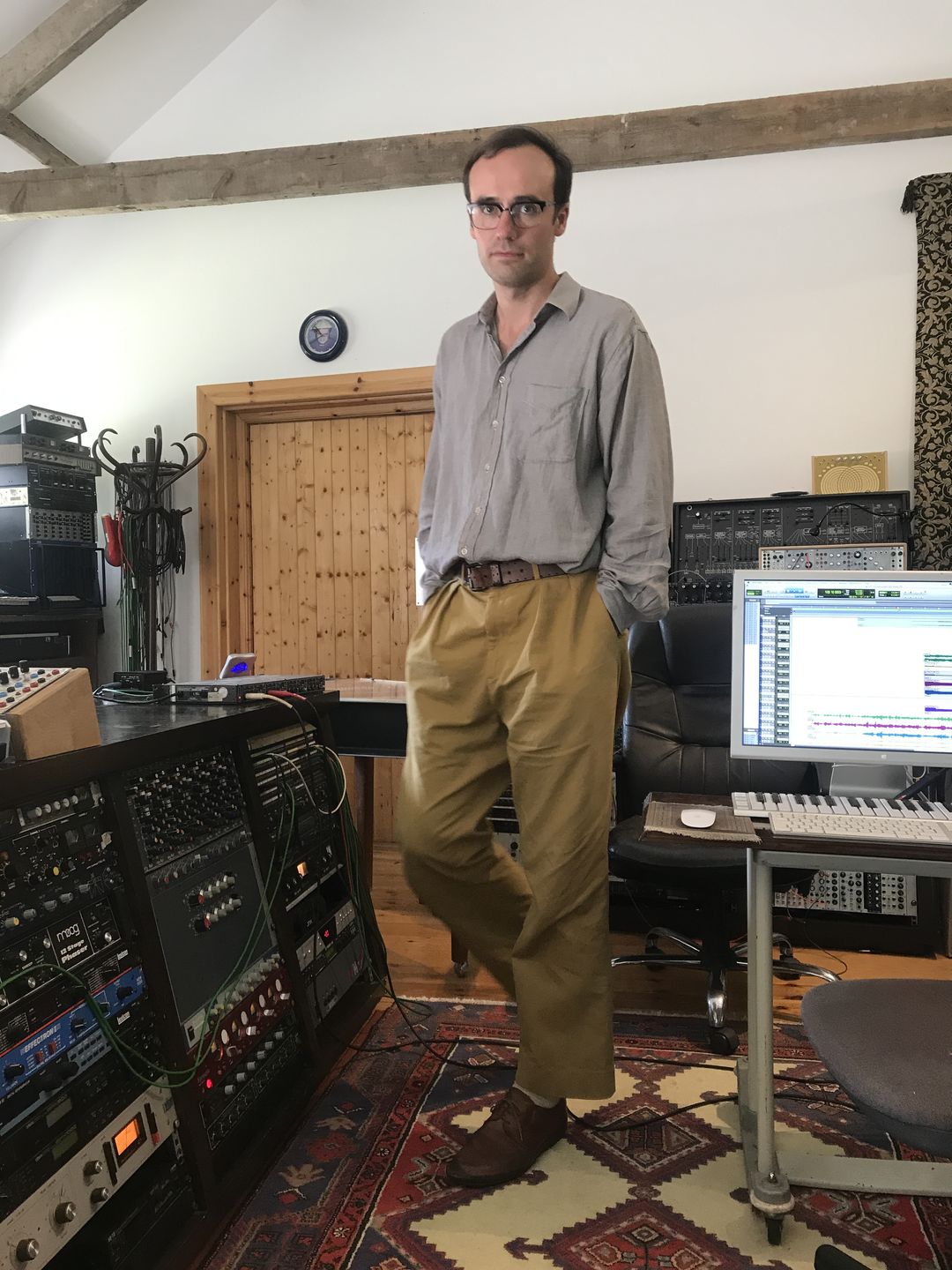 Customer photo review of 1930s IVY Style Double Pleated Chino Trousers - Yellow