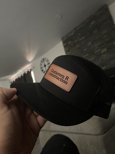 Customer photo review of Flat Bill Seven-Panel Leather Patch Hat - Richardson 168