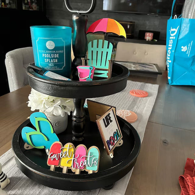 Customer photo review of Pool/Summer Themed Tiered Tray Decor Bundle
