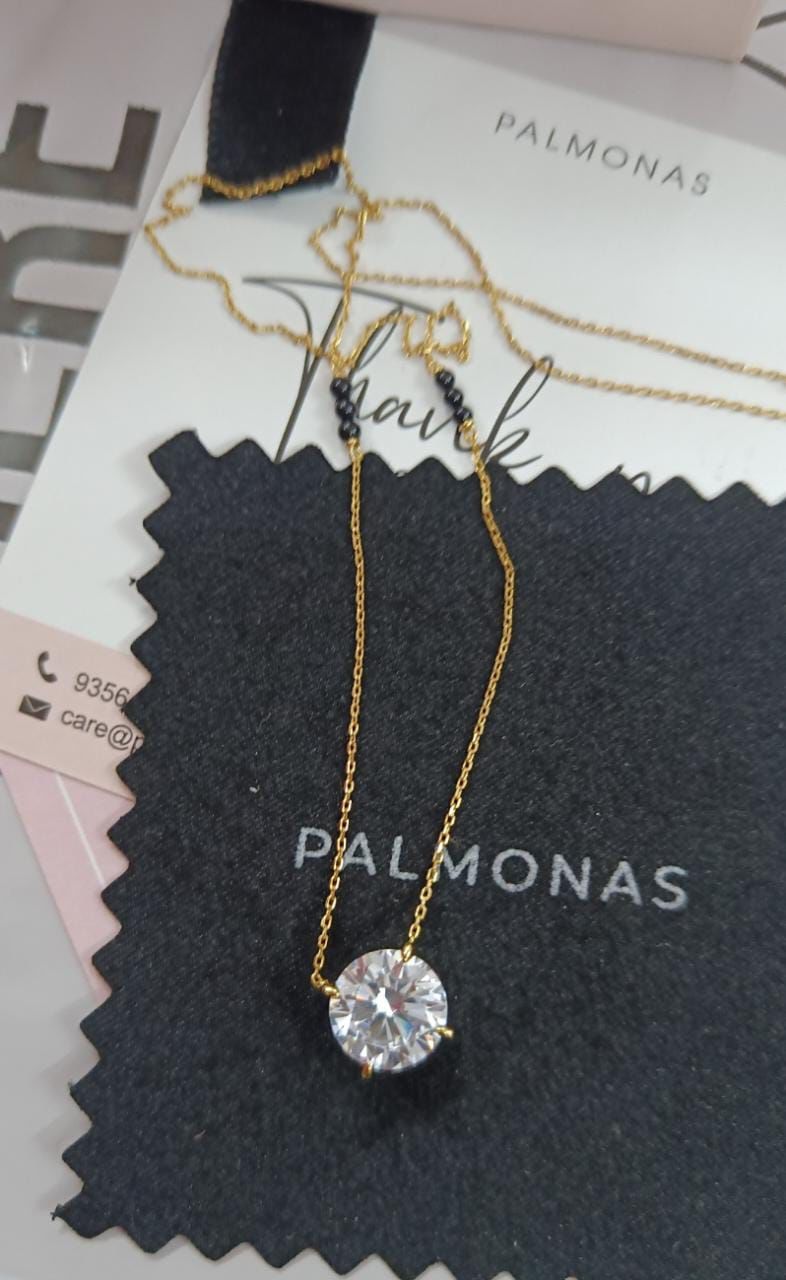 Customer photo review of Royal Solitaire Diamond Mangalsutra   | BIS Hallmarked | 18k Gold Vermeil