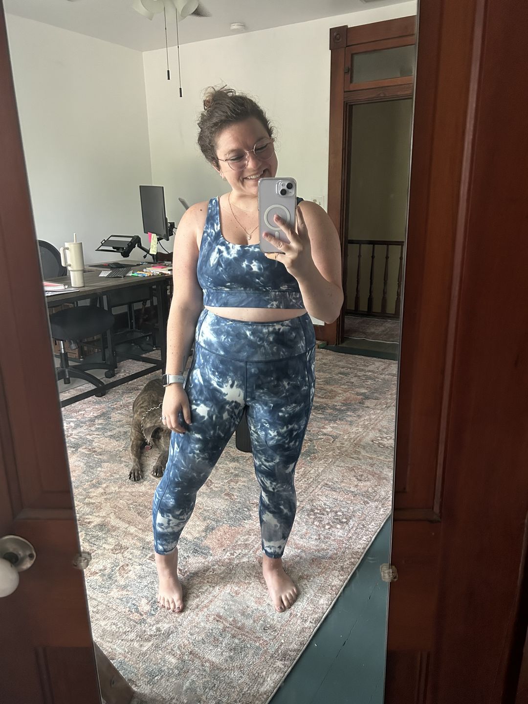 Customer photo review of Inspire Leggings - Navy Tie Dye | MT SPORT