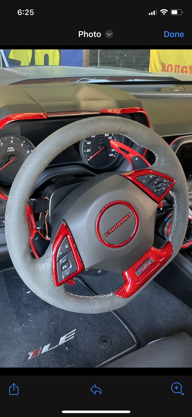 Customer photo review of Steering Wheel Full Chrome Delete Cover For 2016-2023 6th Gen Chevy Camaro
