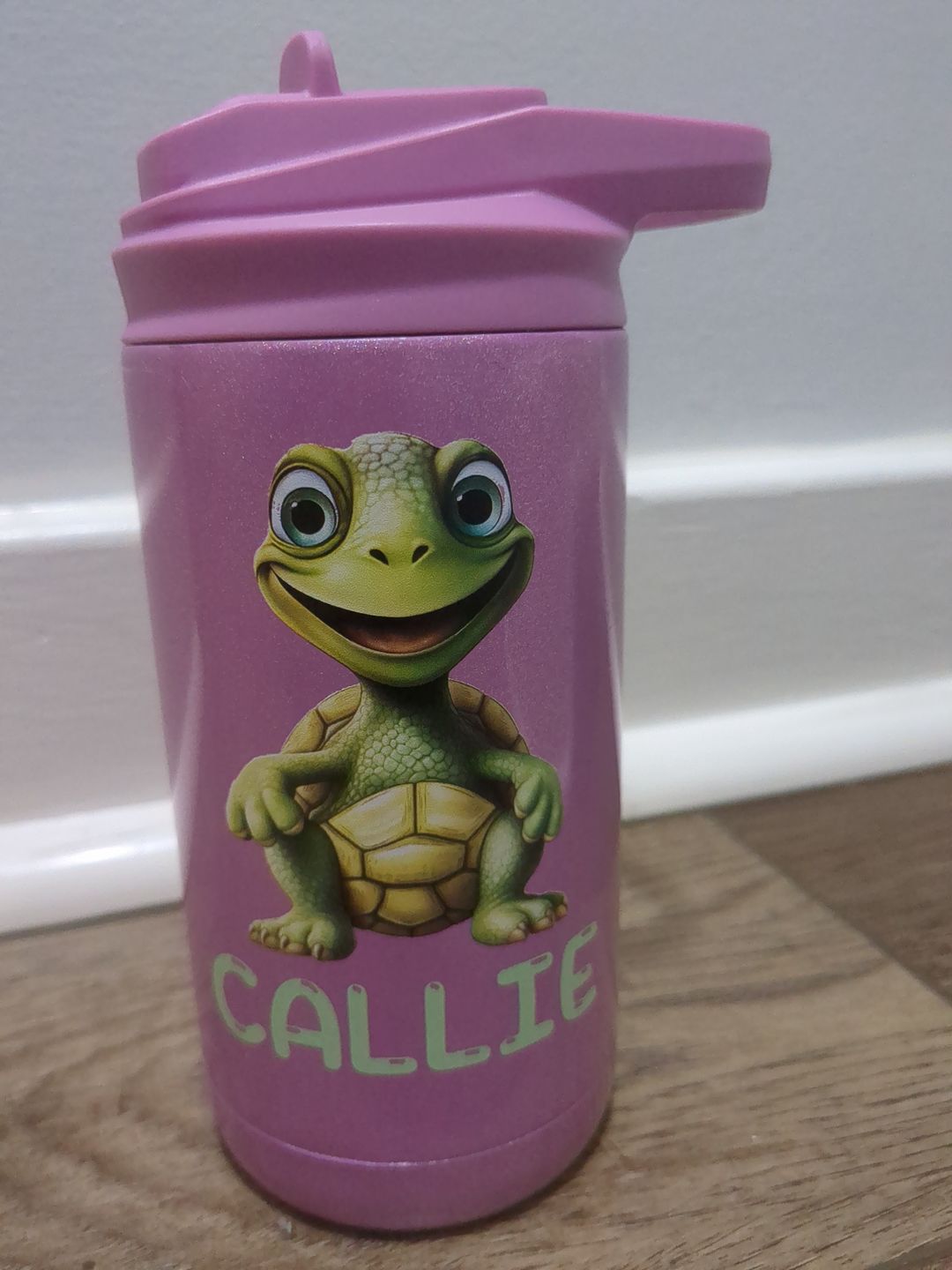 Customer photo review of Cute Zoo Animals Personalized With Name Kids Water Bottle Tumblers