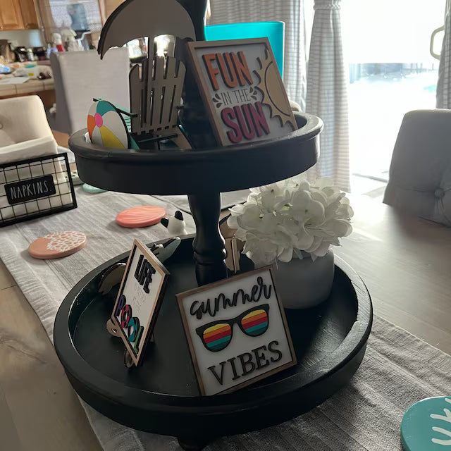 Customer photo review of Pool/Summer Themed Tiered Tray Decor Bundle
