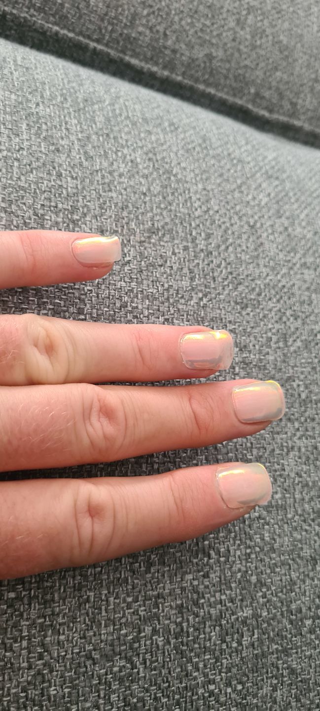 Customer photo review of Aqua Pink (Pearlescent) DIY Semicured Gel Nail Sticker Kit
