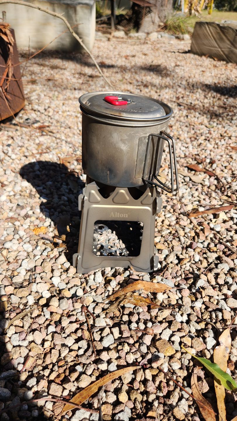 Customer photo review of Titanium Flatpack Twig Stove
