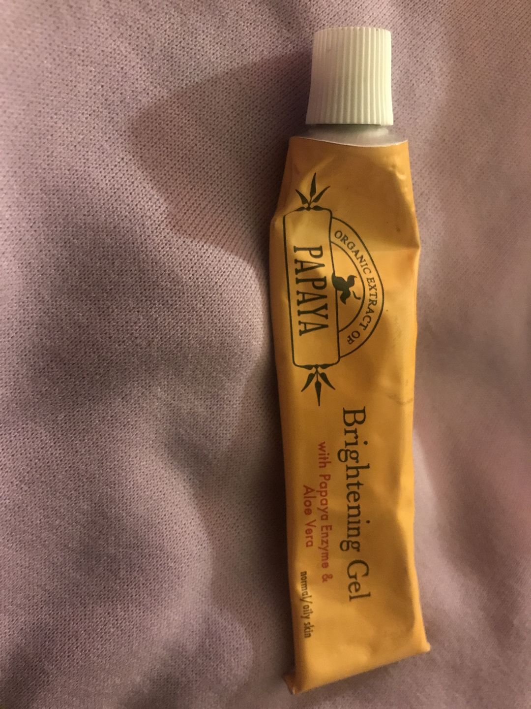 Customer photo review of Organic Extract of Papaya Brightening Gel Tube | 30g | 1Oz