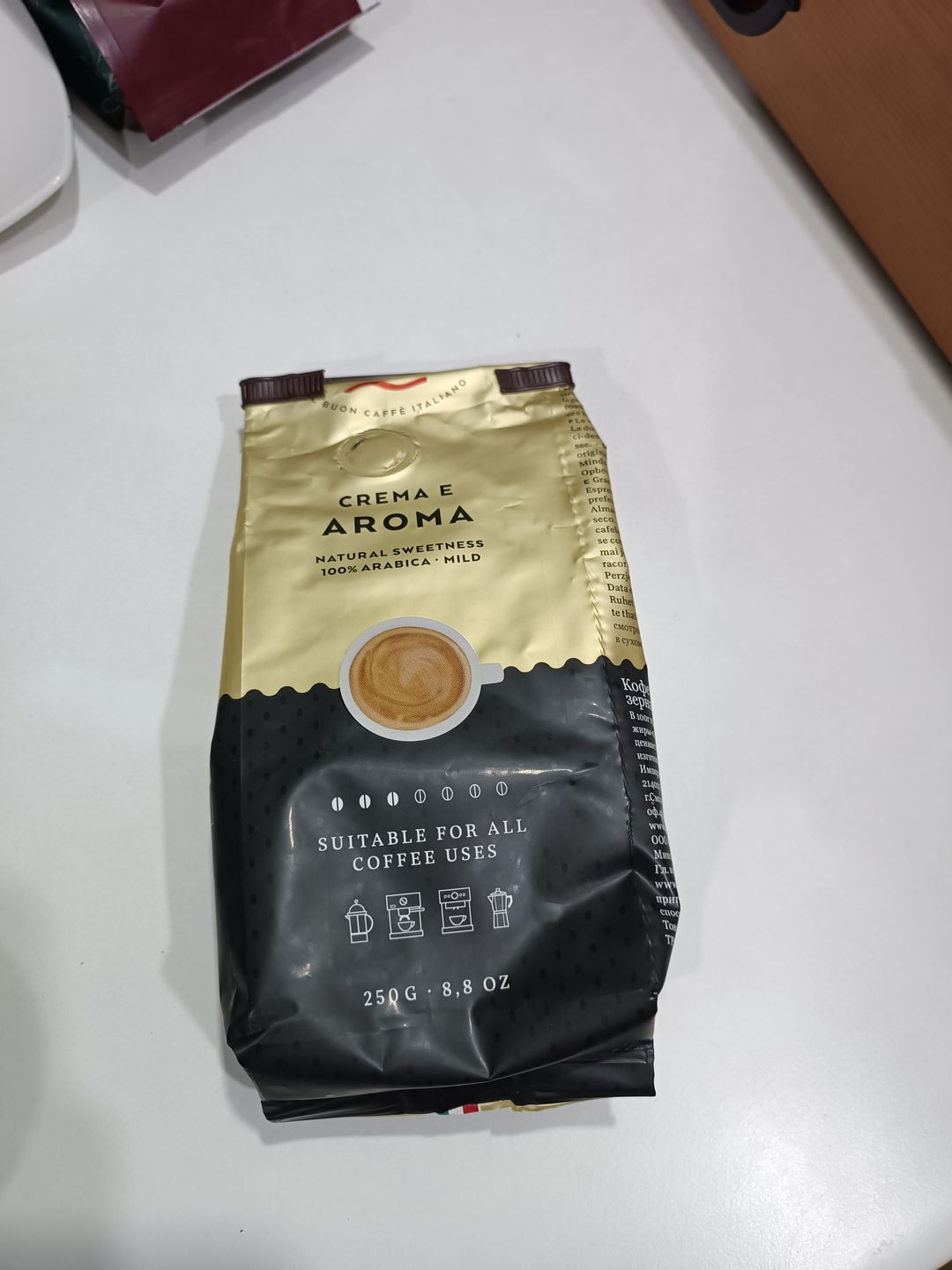 Customer photo review of Occaffe Grano Crema E Aroma 100% Arabica 250 Grs