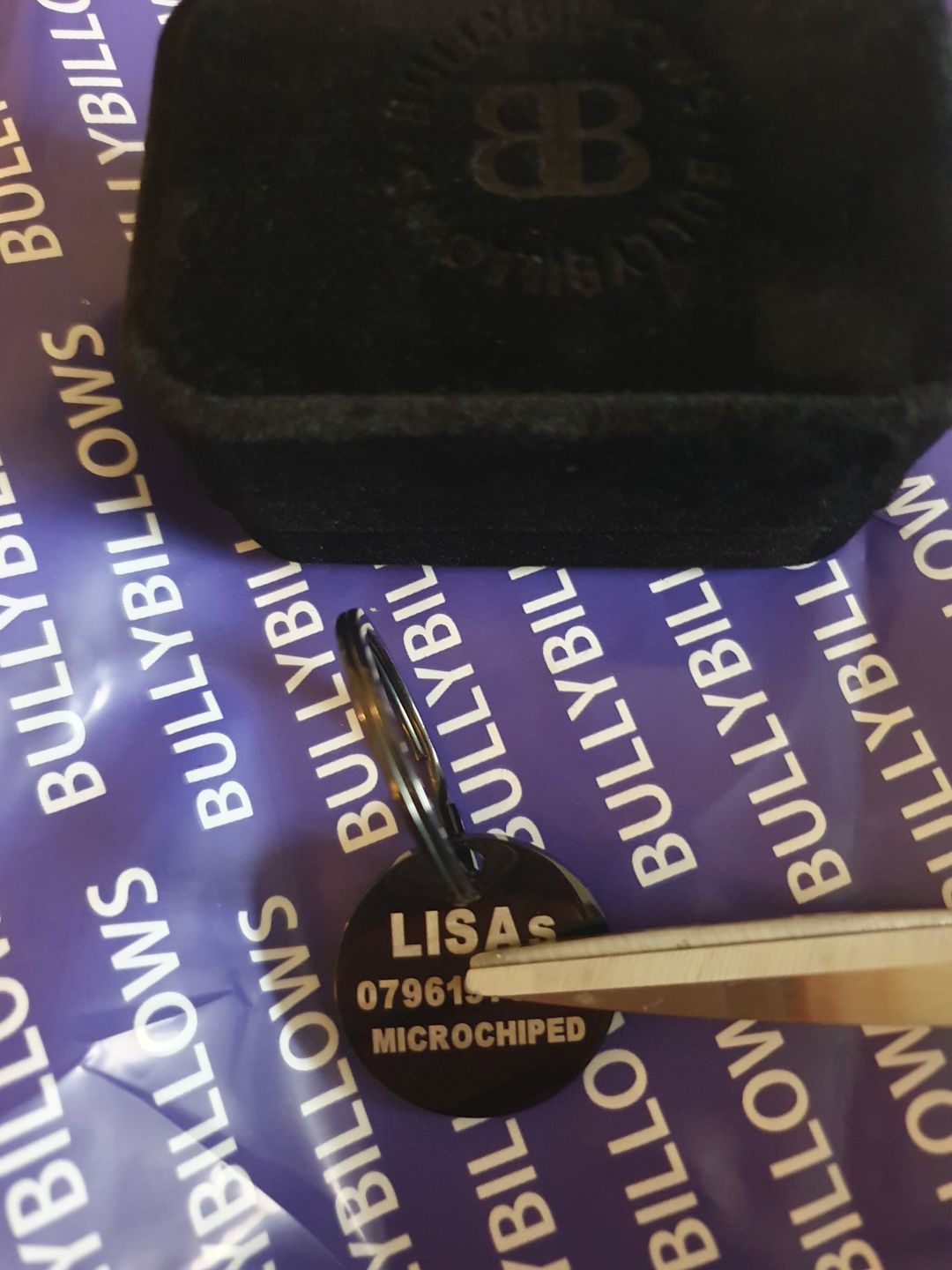 Customer photo review of ID Dog Tag - Black (With Gift Box)