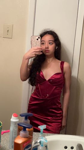 Customer photo review of Addie Corset Dress (BURGUNDY)