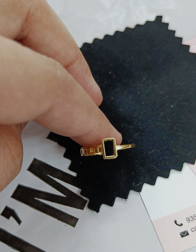 Customer photo review of Black Charm Ring- 18k Gold Plated