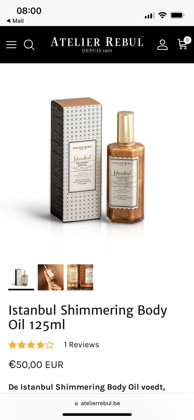 Customer photo review of Istanbul Shimmering Body Oil 125ml