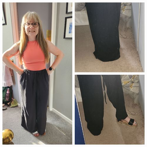 Customer photo review of Premium Wide Leg Trousers 'Olivia'- Black