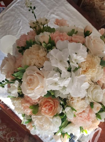 Customer photo review of Bulk Pack of 25 Pcs 3.5 Inch Blooming Peony Bulk with Stems Artificial Flowers Wholesale