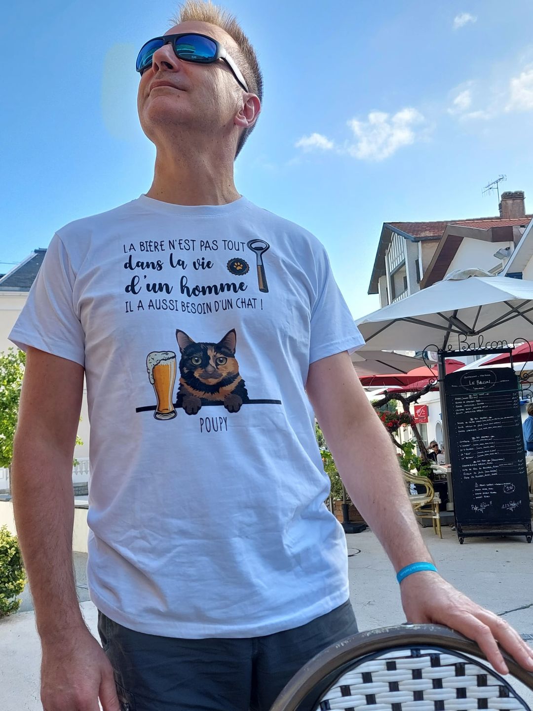 Customer photo review of Bière et Miaou - T-Shirt personnalisé