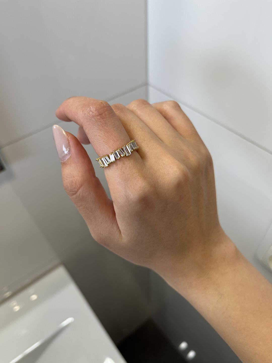 Customer photo review of Cristallo Ring | 18K vergoldet