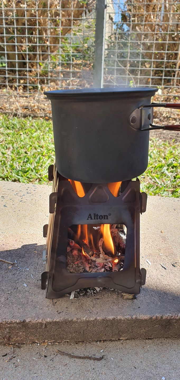 Customer photo review of Titanium Flatpack Twig Stove