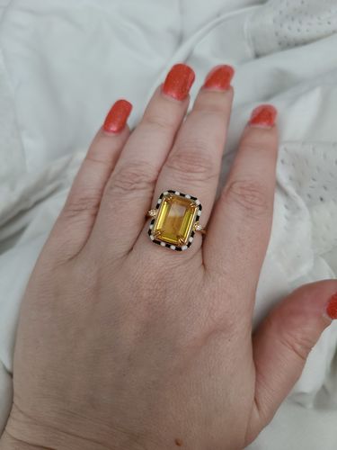 Customer photo review of Artdeco Style Enameled Cocktail Ring
