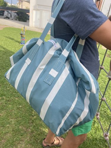 Customer photo review of Bolsa MyBigBag Rayas Azul Mar