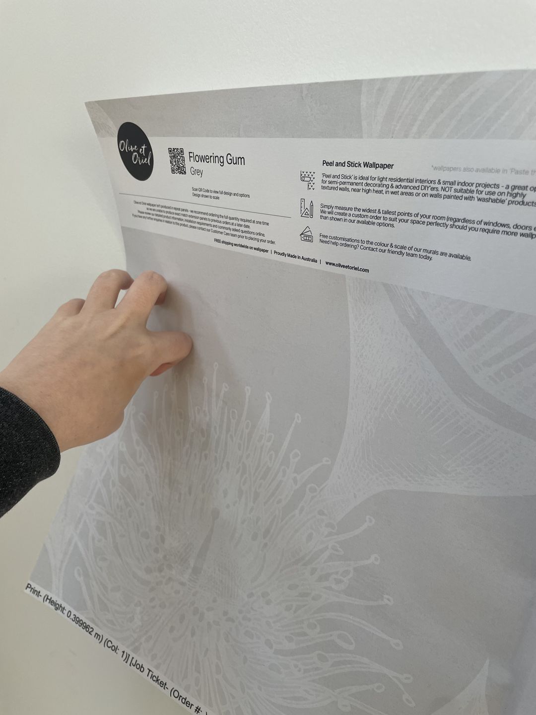 Customer photo review of Flowering Gum in Grey Wallpaper