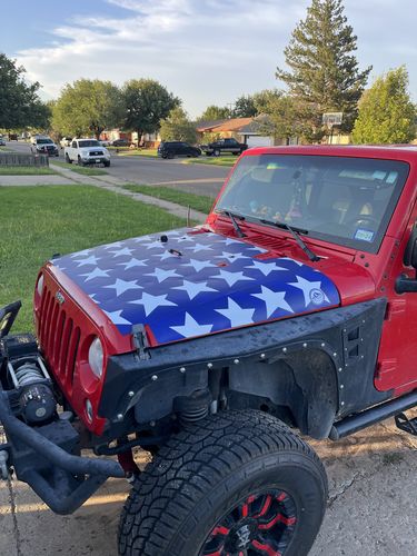 Customer photo review of MEK Removable Trail Armor: JK Hood