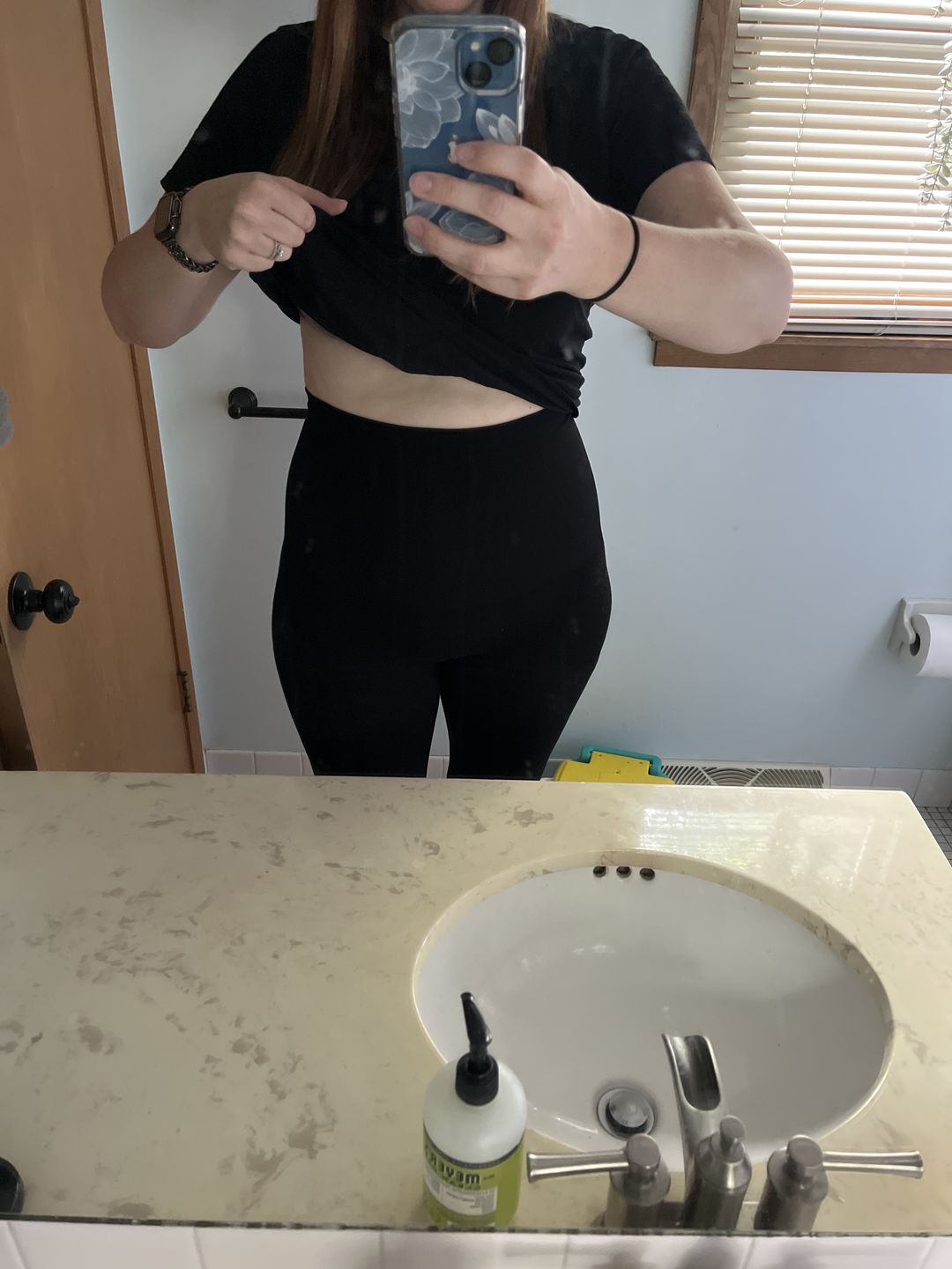 Customer photo review of Snapback™ Postpartum Crop Leggings - Black