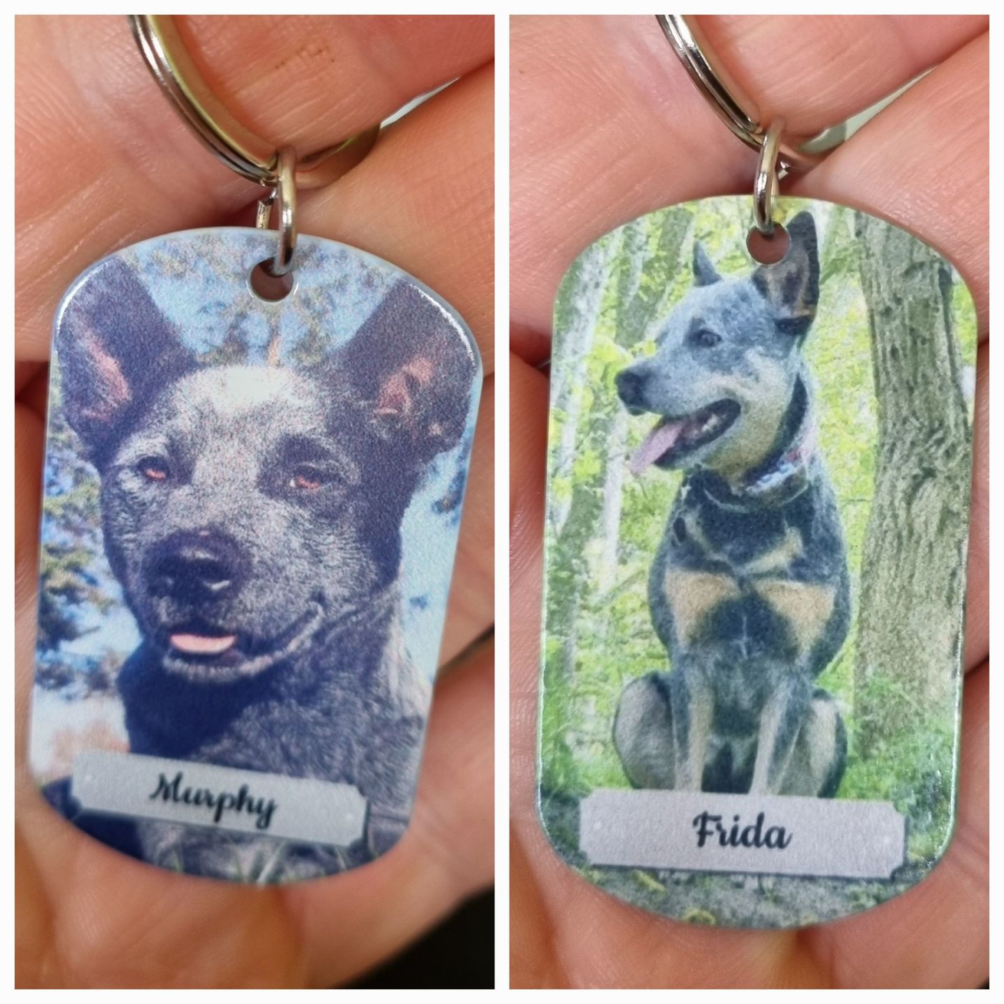 Customer photo review of Doppeltes Foto - Individueller Dog Tag Schlüsselanhänger