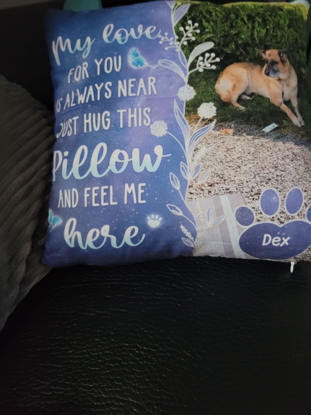 Customer photo review of Custom Photo My Love For You Is Always Here - Memorial Personalized Custom Pillow - Sympathy Gift, Gift For Pet Owners, Pet Lovers