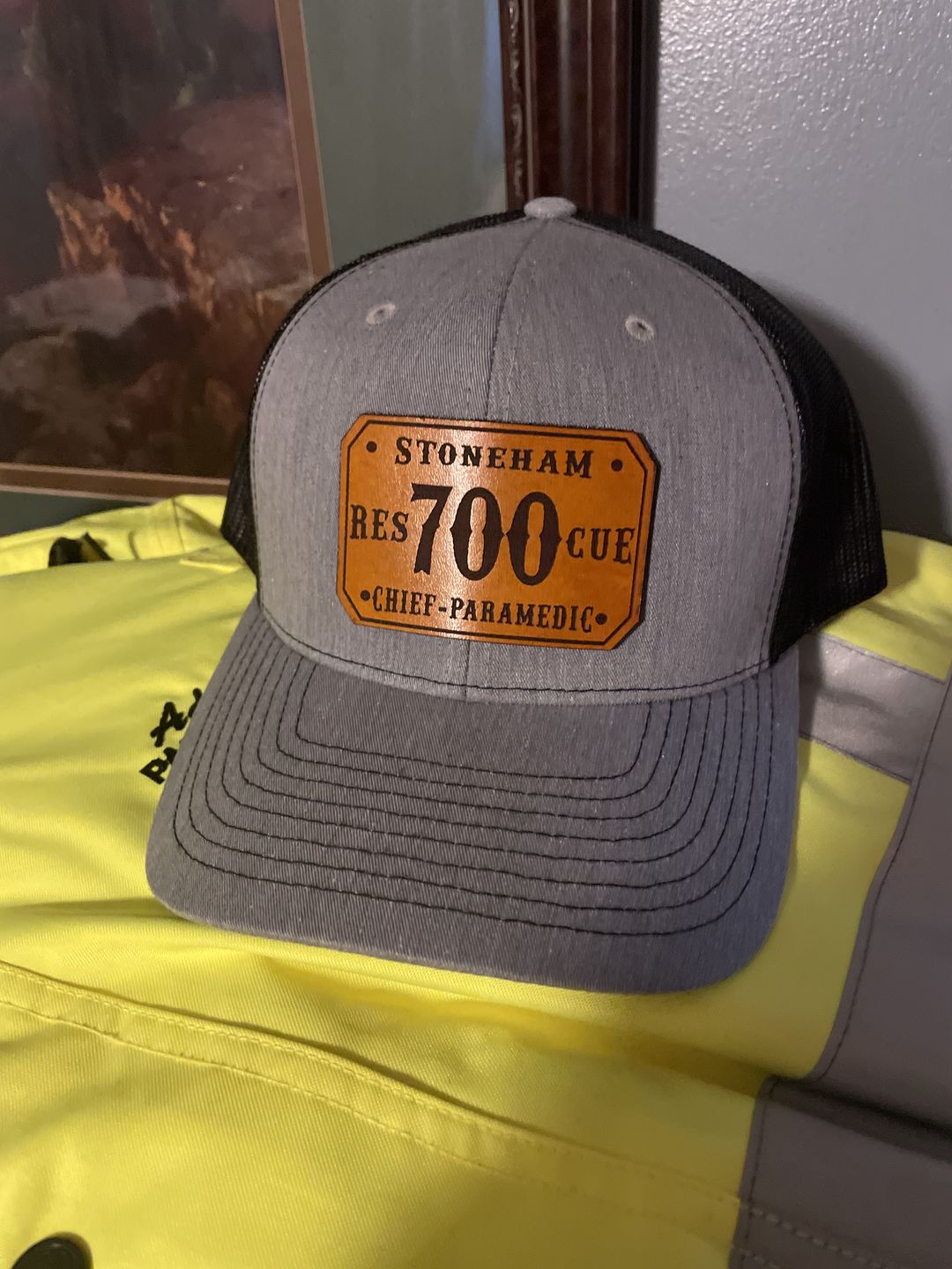 Customer photo review of Custom Passport Leather Patch Hat