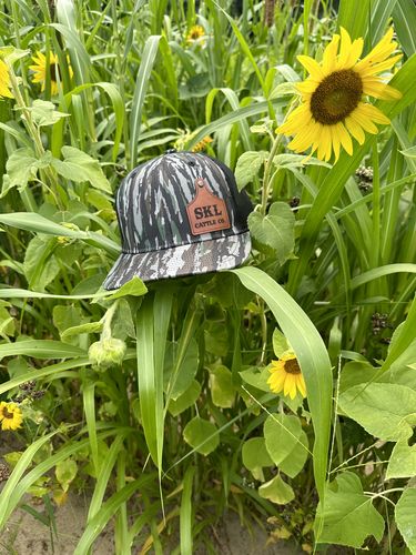 Customer photo review of Custom Leather Patch Trucker Hat - Richardson 112P