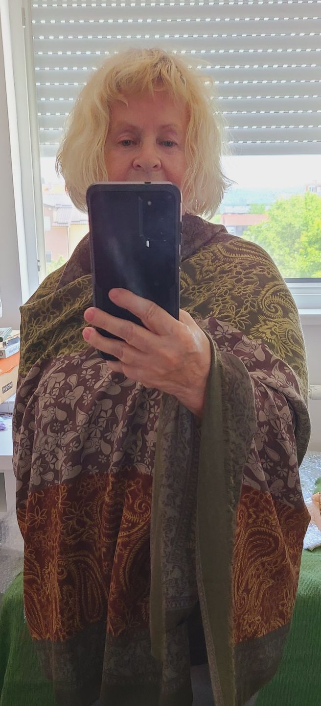 Customer photo review of Vintage Cotton Ethnic Style Large Scarf Shawl