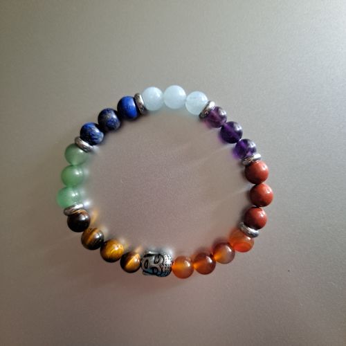 Customer photo review of BRACELET 7 CHAKRAS BOUDDHA ACIER
