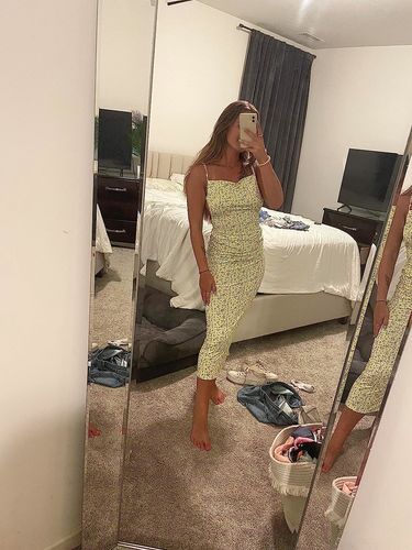 Customer photo review of Mathea Backless Maxi Dress