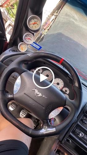 Customer video review of 1994-2004 Ford Mustang custom carbon fiber steering wheel