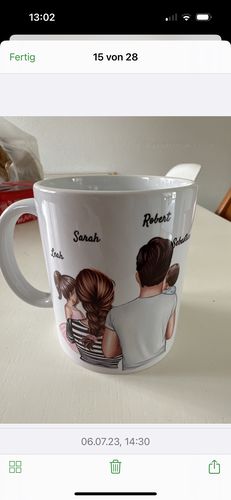 Customer photo review of Eltern mit Kindern - Personalisierte Tasse