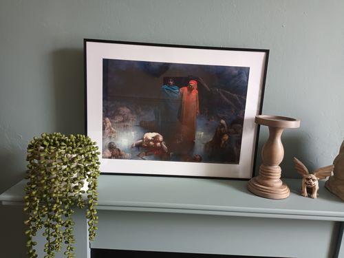 Customer photo review of Dante and Virgil in the Ninth Circle of Hell, vintage artwork by Gustave Dore, A3 (16x12") Poster Print