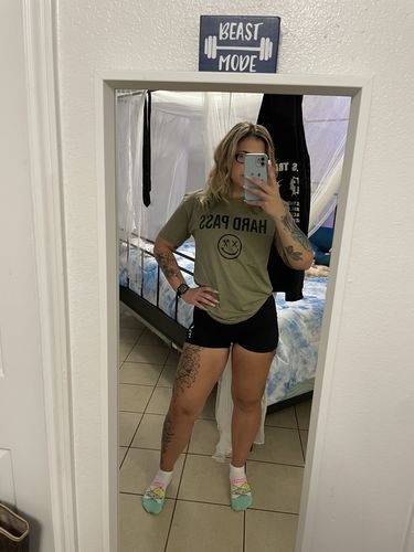 Customer photo review of Salty Savage Unisex "Hard Pass" Tee