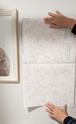 Customer photo review of Sweet Leaves In Dusty Pink Wallpaper