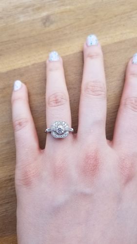 Customer photo review of Vintage Inspired Art Deco CZ Ring in Sterling Silver