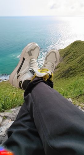 Customer photo review of COSMOS White Yellow Men's High Top sneaker