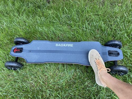Customer photo review of Backfire Ranger X3 All Terrain Electric Skateboard with 1500W X2 Ultra High Power Ultra High Torque Motors and 12S High Voltage High Efficiency Electronic System