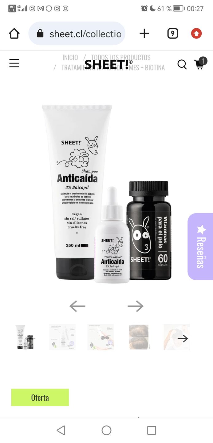 Customer photo review of Tratamiento anticaída 1 mes + Biotina