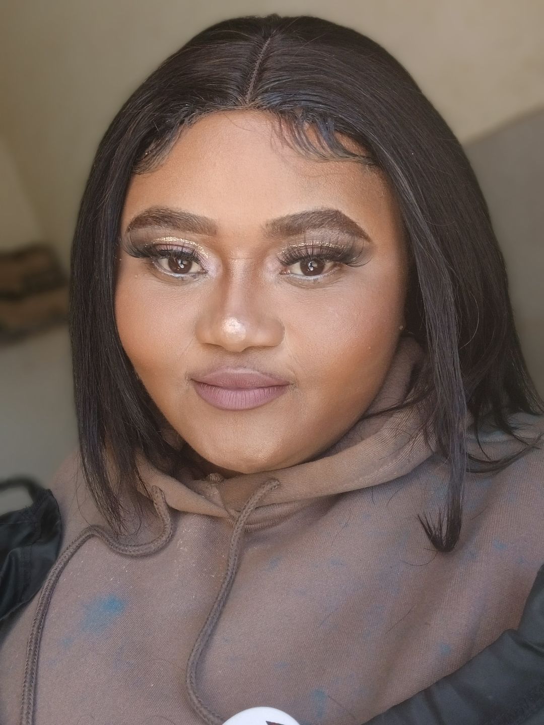 Customer photo review of Brazilian Middle Part 8inch Combo