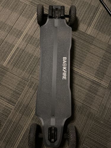 Customer photo review of Backfire Ranger X3 All Terrain Electric Skateboard with 1500W X2 Ultra High Power Ultra High Torque Motors and 12S High Voltage High Efficiency Electronic System