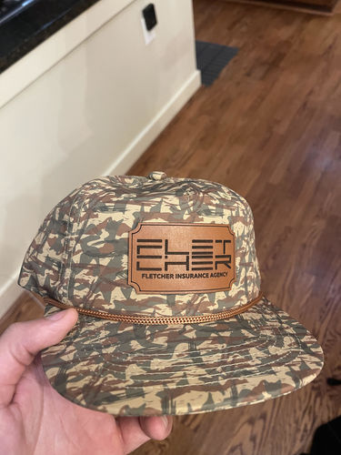 Customer photo review of Custom Leather Patch Rope Hat
