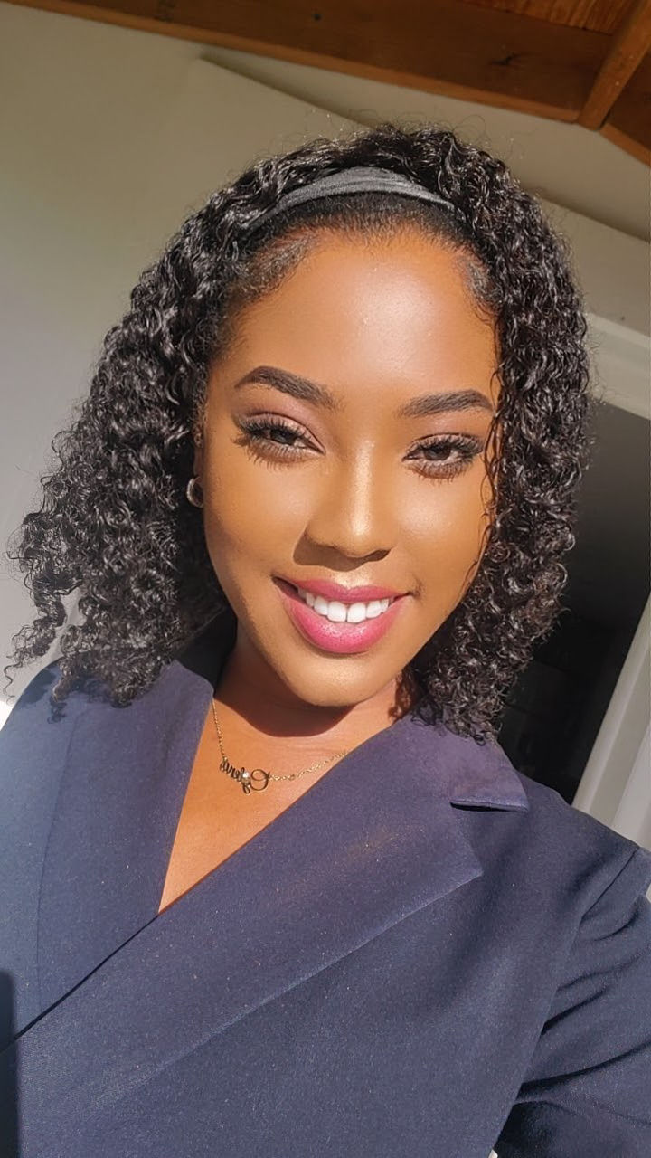 Customer photo review of Ashley Kinky Curly Human Hair Headband Wig