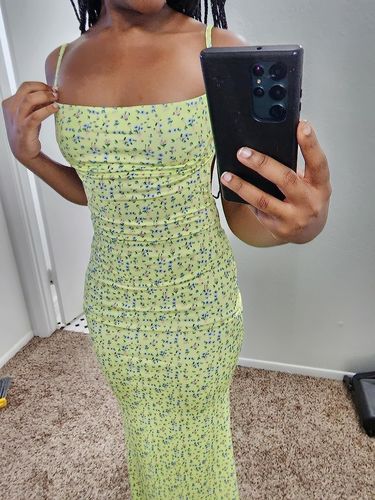 Customer photo review of Mathea Backless Maxi Dress