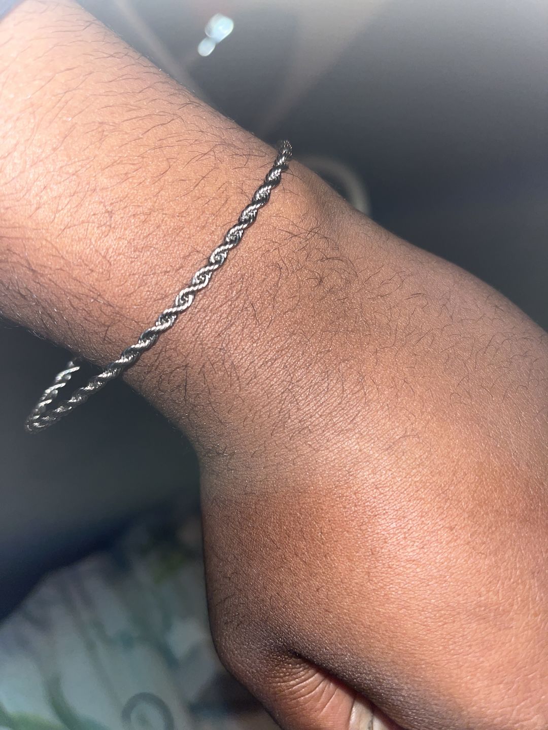 Customer photo review of CLEAN ROPE BRACELET. - 3MM WHITE GOLD