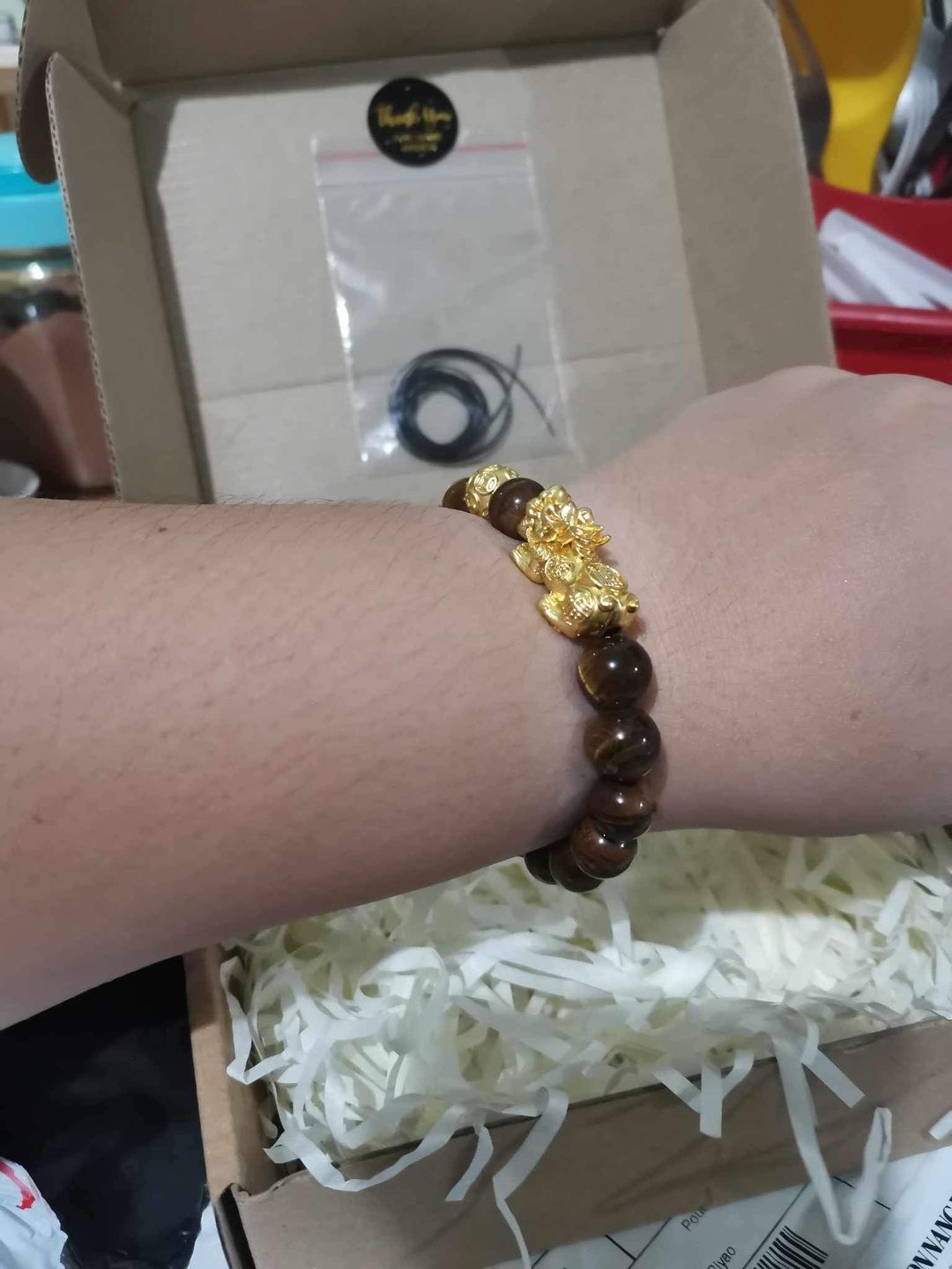 Customer photo review of Tigers Eye with 24K PiYao and Money Ball for Luck-Protection-Wealth